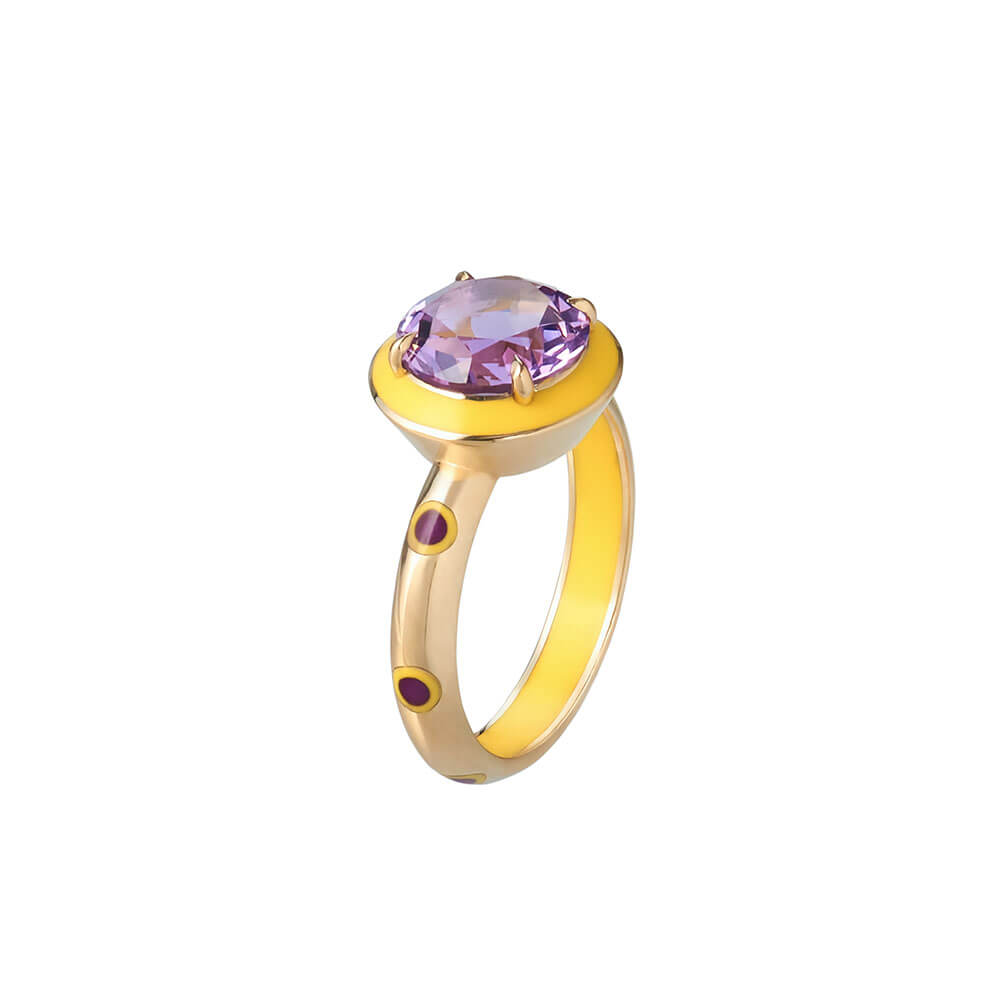 EVIL EYE AMETHYST RING