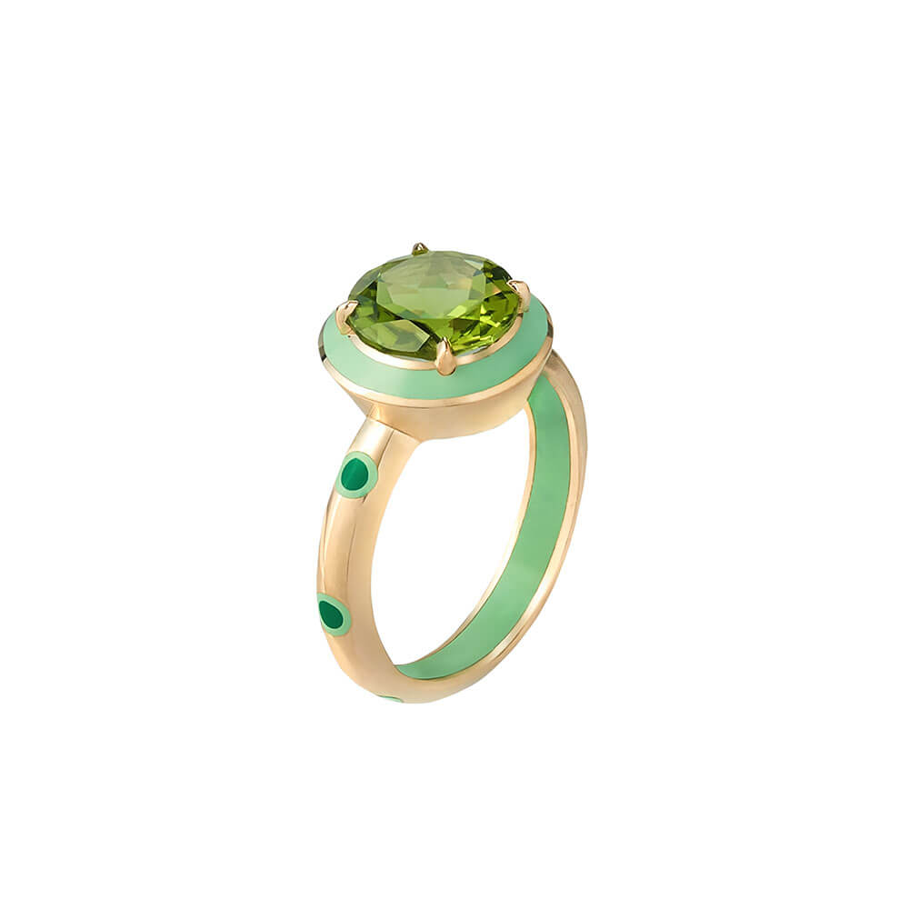 EVIL EYE PERIDOT RING