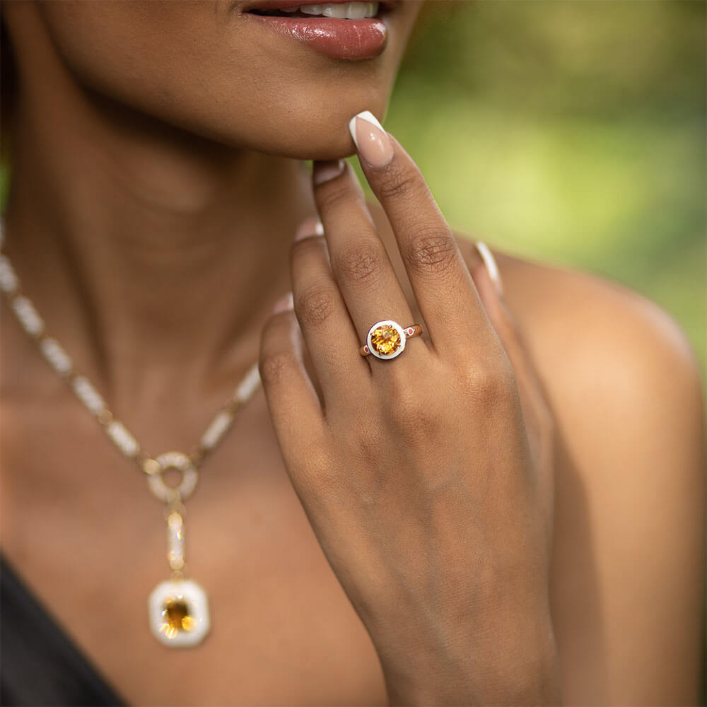 EVIL EYE CITRINE RING
