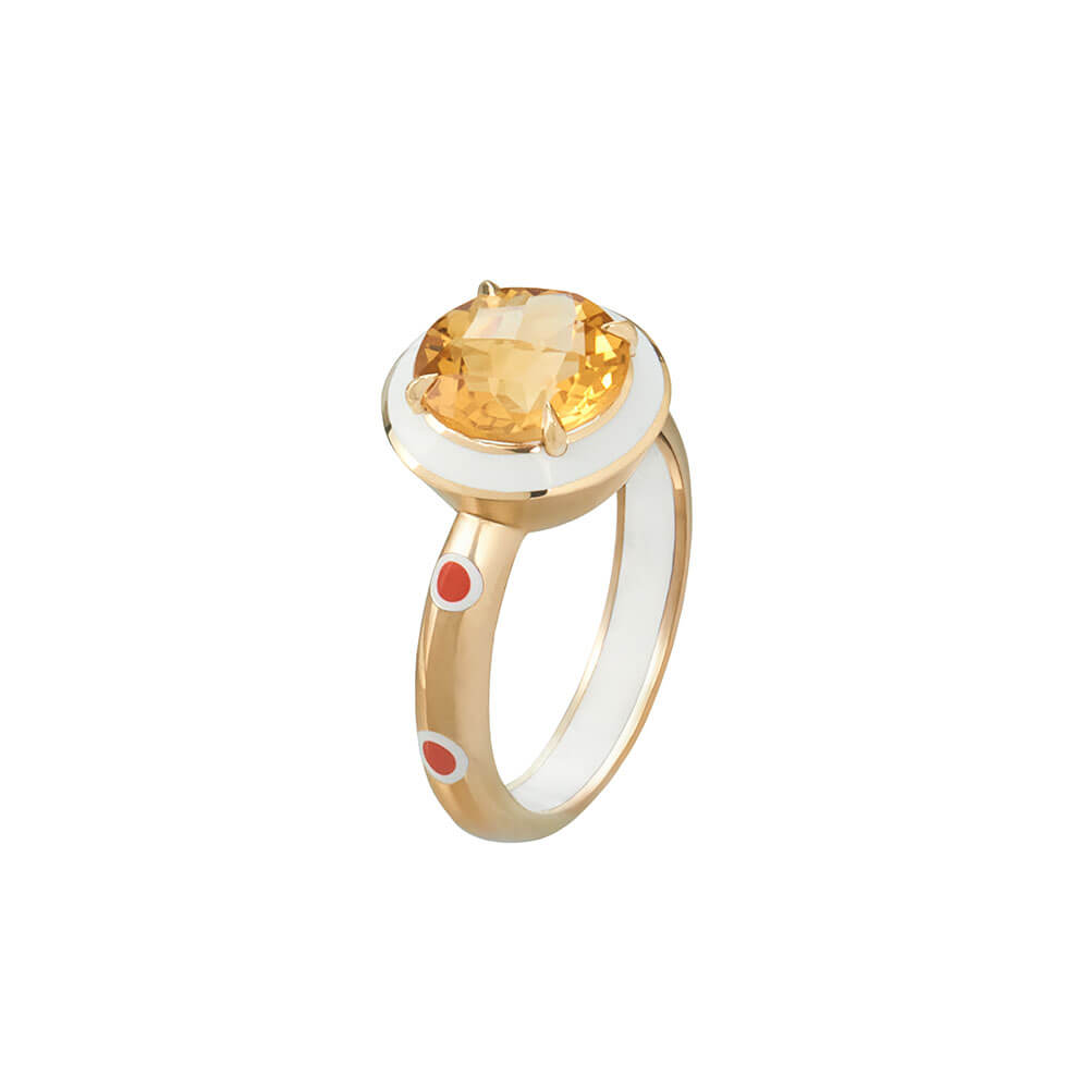 EVIL EYE CITRINE RING