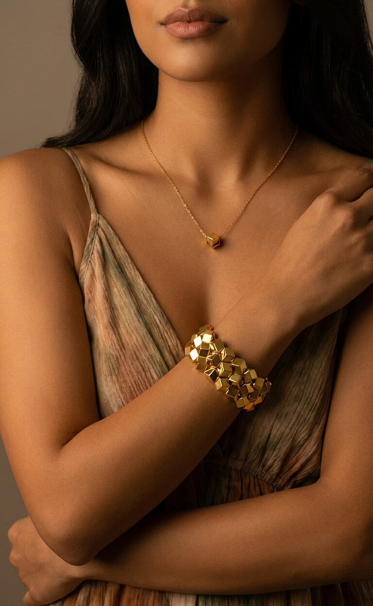HONEYCOMB 18K YELLOW GOLD BRACELET