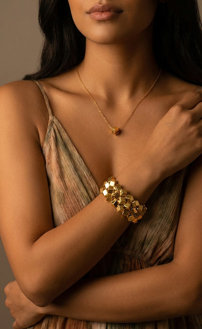 HONEYCOMB 18K YELLOW GOLD BRACELET