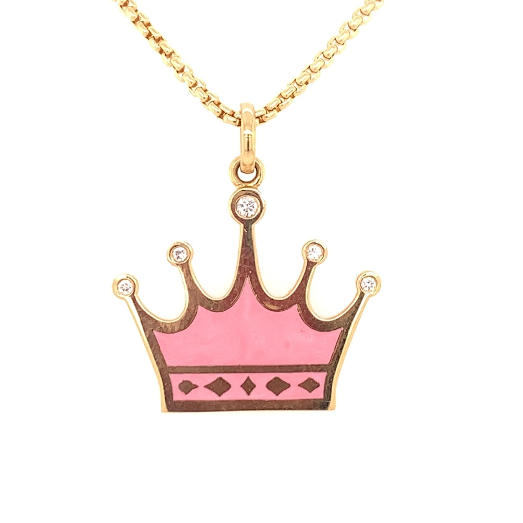 Crown pendant with diamonds set in 18k gold and ceramic