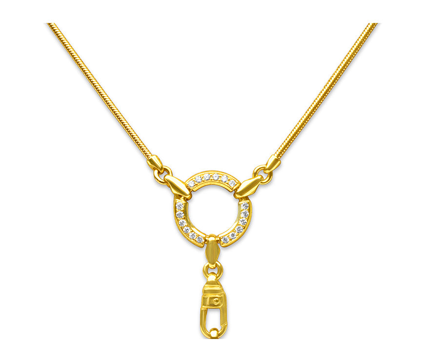 diamonds set in 18 carat yellow gold pendant holder necklace 