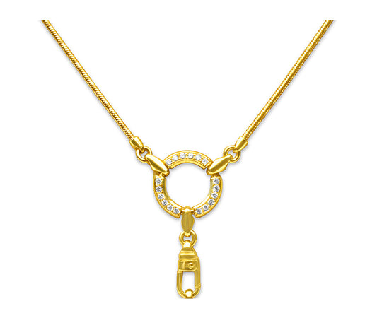 diamonds set in 18 carat yellow gold pendant holder necklace 